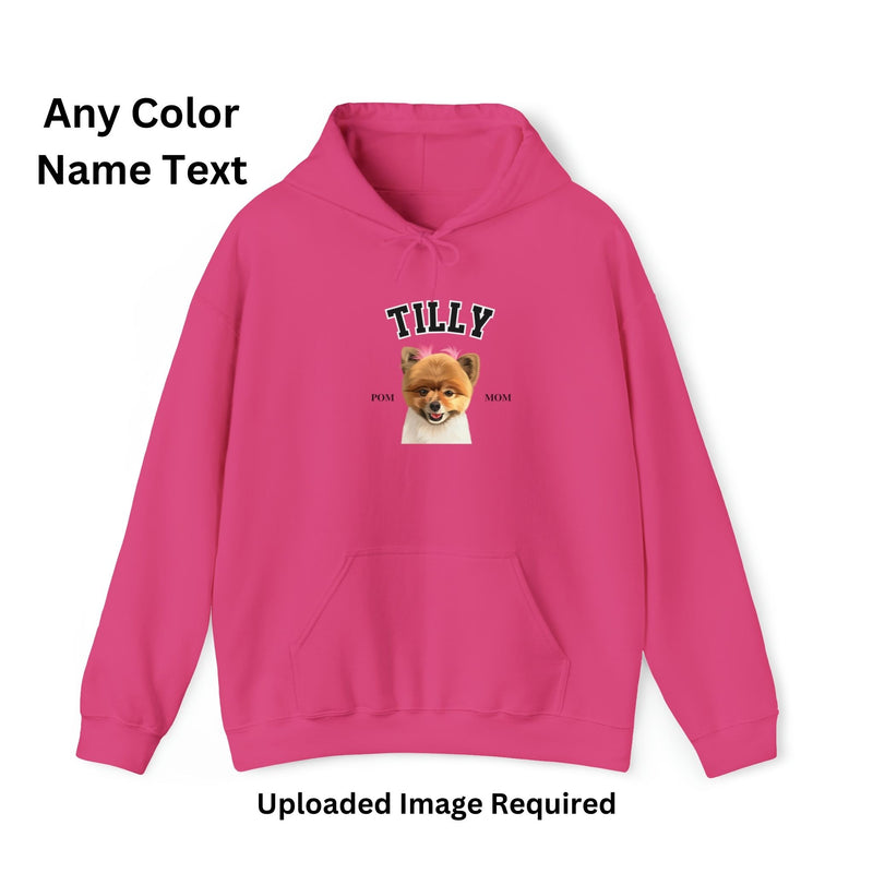 Personalized Varsity Style Dog Face Hoodie Bright Color Sweatshirt High Viz Color
