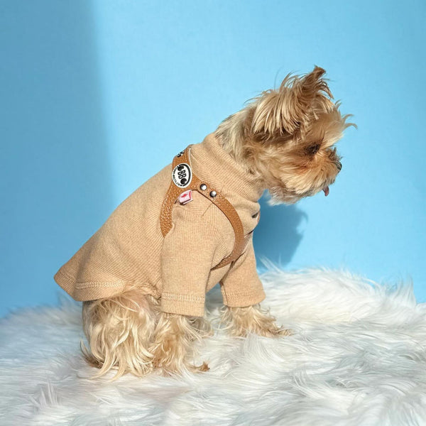 Buddy Belt Dog Leather "Premium" Harness in Color Caramel