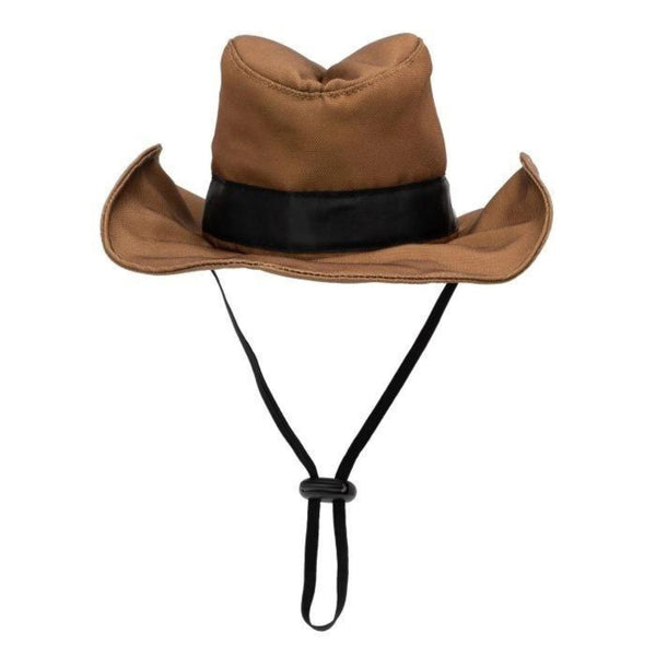 Party Cowboy Dog Hat Brown With Chin Strap
