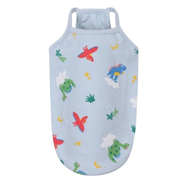 Dino World Blue Tank Top For Little Dogs and Cats