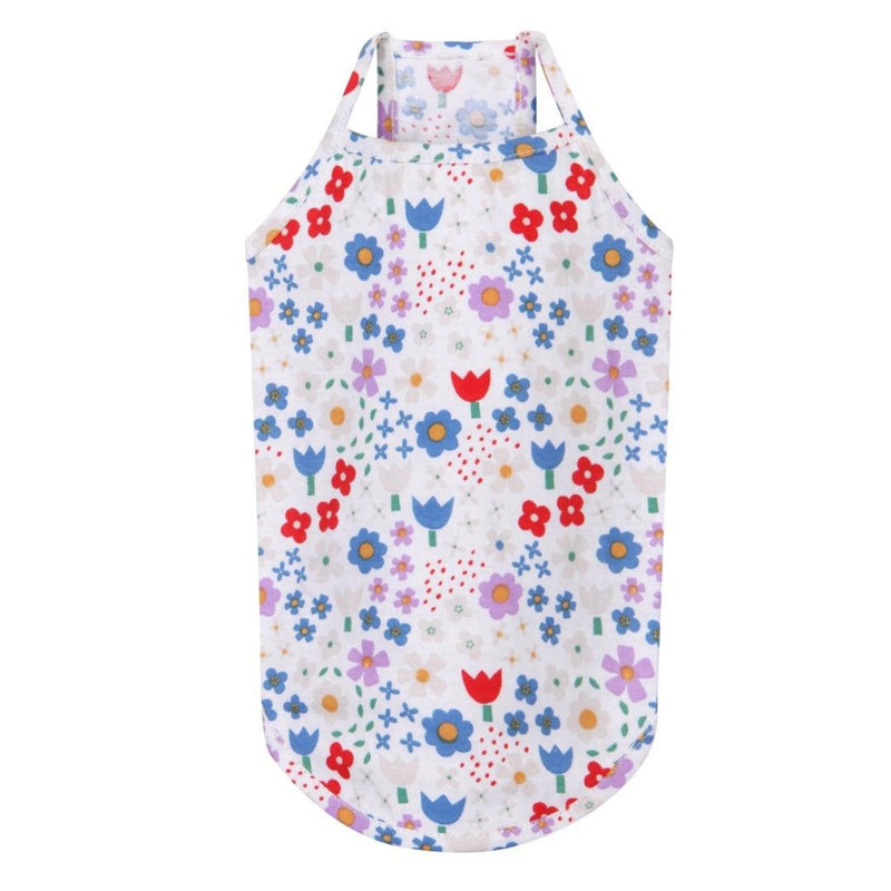 Flower Power White Tank Top For Pets