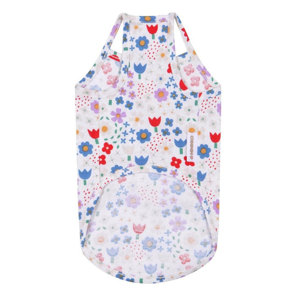 Flower Power White Tank Top For Pets
