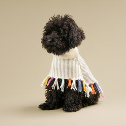 Rainbow Tassel Sweater Poncho For Dogs