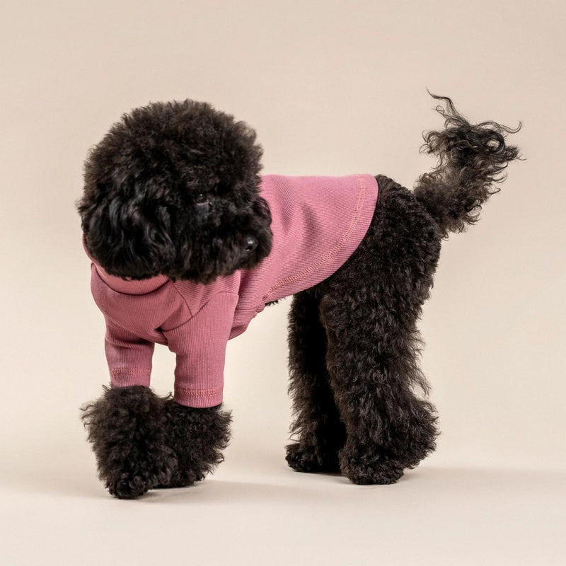 Pinky Mauve Organic Cotton Dog Mock Turtleneck Shirt