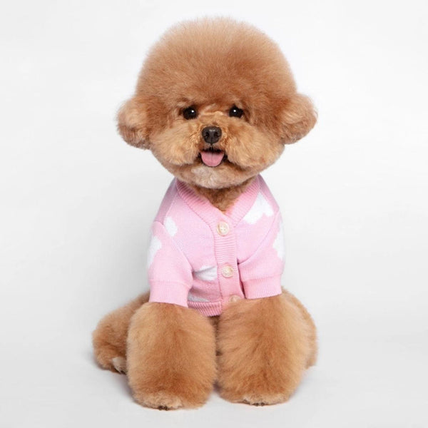 Dog Cardigan Cloud 9 Pink Button Down Sweater