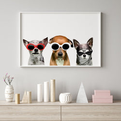 Three Image Pet Custom Pet Portrait Framed Poster