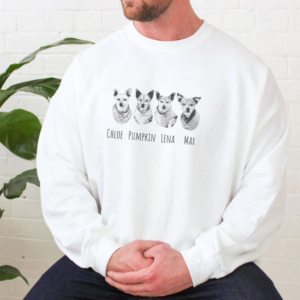Custom Black & White Multi Pet Unisex Sweatshirt