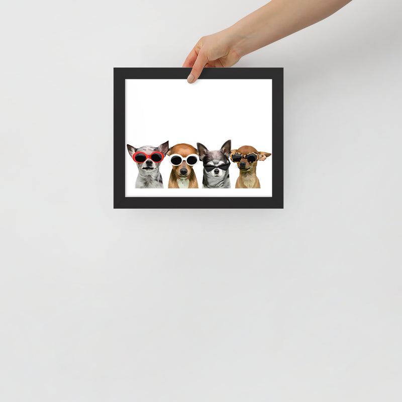 Four Image Pet Custom Pet Portrait Framed Poster