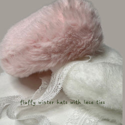 Furry Winter Dog Hat with Lace Ties