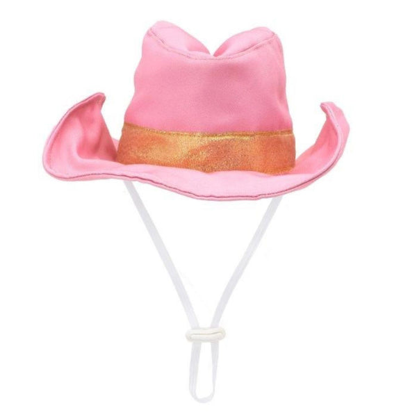 Party Pink Cowboy Dog Pet Hat With Chin Strap